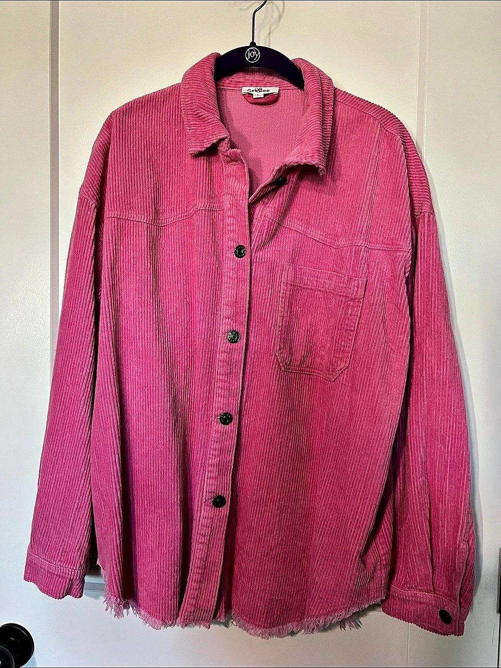 GeeGee Pink Corduroy Jacket Size Large Shacket